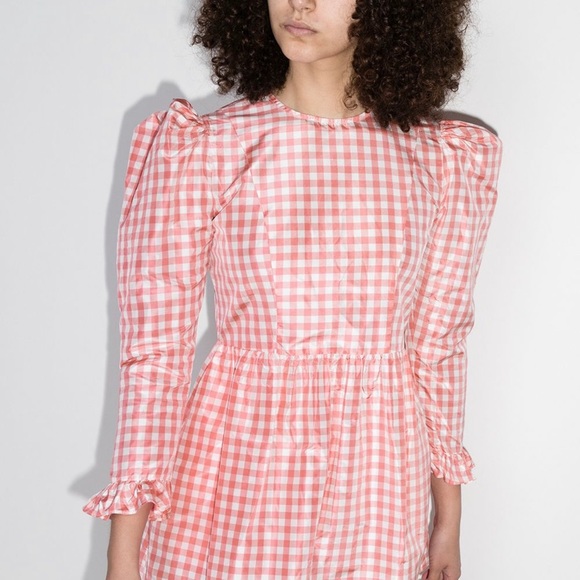 Batsheva Gingham-check Silk Minidress - Picture 2 of 7